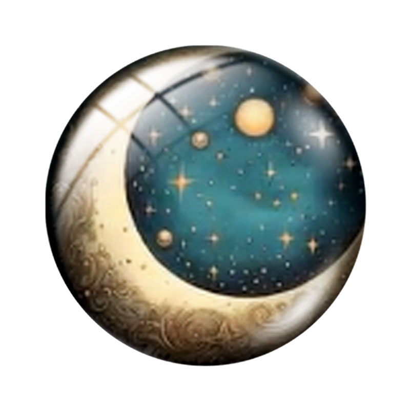 จี้แก้วคาโบชองรูปพระจันทร์และด - Moon Star Earrings บทวิจารณ์และราคา