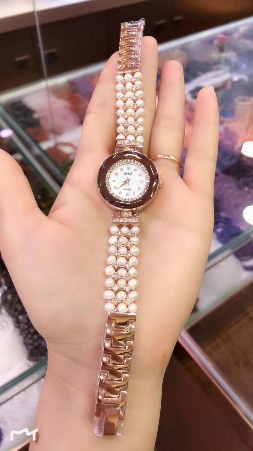 ไข่มุกน้ําจืดธรรมชาติสร้อยข้อม - Fine Jewelry Watches Women บทวิจารณ์และราคา