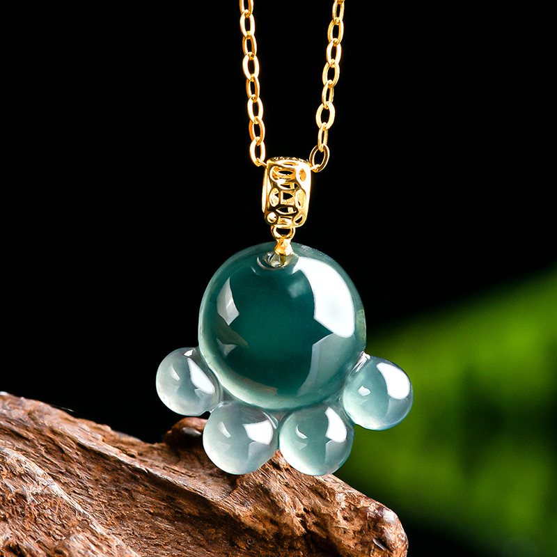 จี้หยกน้ำเงินธรรมชาติรูปอุ้งเท - The Jewelry & Watches บทวิจารณ์และราคา