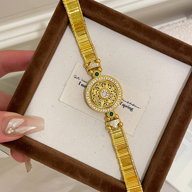กำไลข้อมือทรงกลมฝังเพชรสไตล์จี - Fine Jewelry Watches Women บทวิจารณ์และราคา