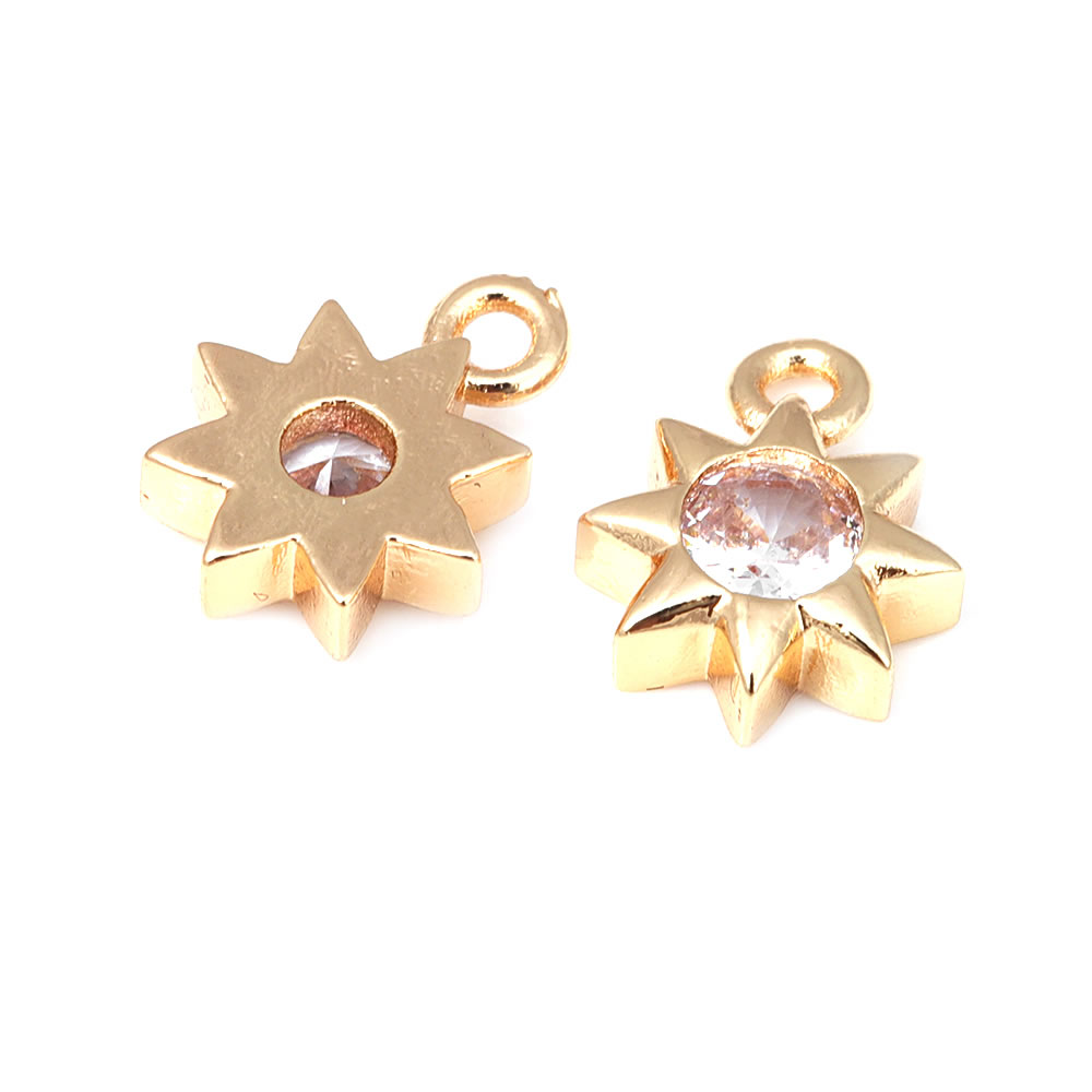 เพทายทองเหลืองสีทอง18K รูปพระจ - Moon Star Earrings บทวิจารณ์และราคา