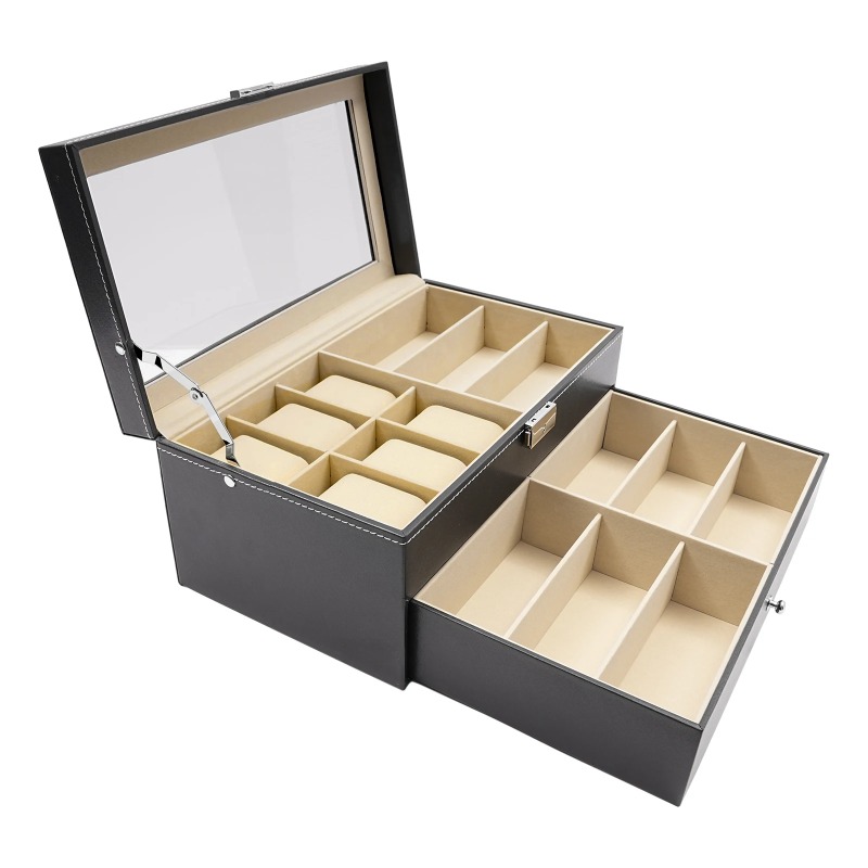 กล่องโชว์นาฬิกาและแว่นตาขนาดให - Jewelry Box That Holds Watches บทวิจารณ์และราคา