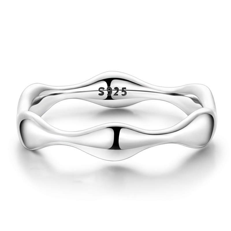 แหวนเงินแท้ 925 ลายคลื่น ดีไซน - Minimalist Ring Stackable บทวิจารณ์และราคา